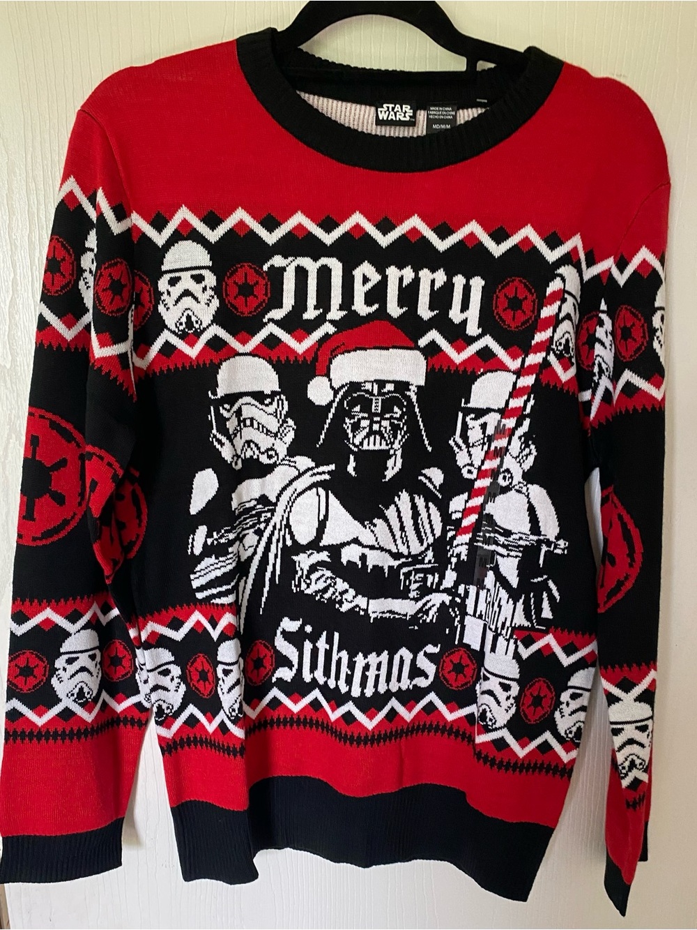 Kohl's Star Wars 'Merry Sithmas' Crewneck Sweater in Red, Black, White